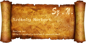 Székely Norbert névjegykártya