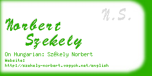 norbert szekely business card